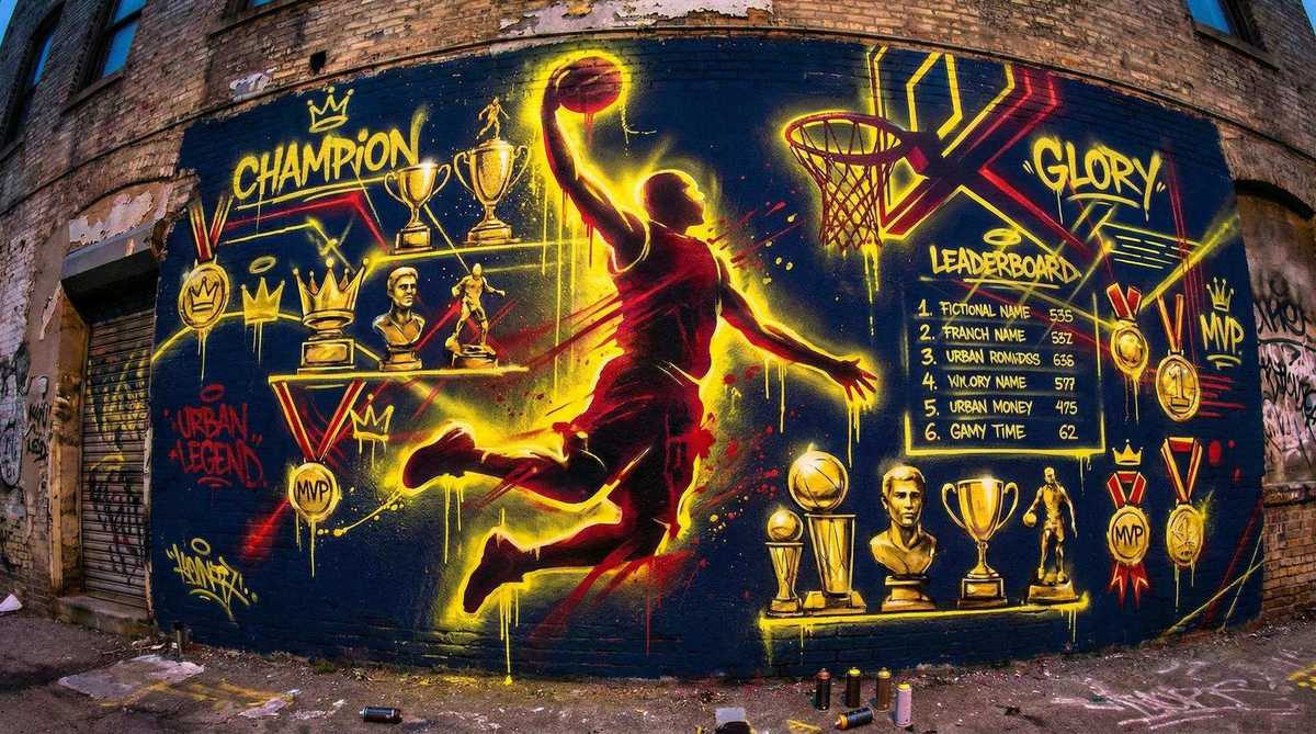 j9电子 | BASKET-ZONE荣誉墙合作伙伴涂鸦Logo墙